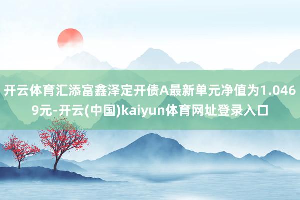 开云体育汇添富鑫泽定开债A最新单元净值为1.0469元-开云(中国)kaiyun体育网址登录入口