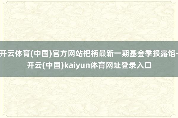 开云体育(中国)官方网站把柄最新一期基金季报露馅-开云(中国)kaiyun体育网址登录入口