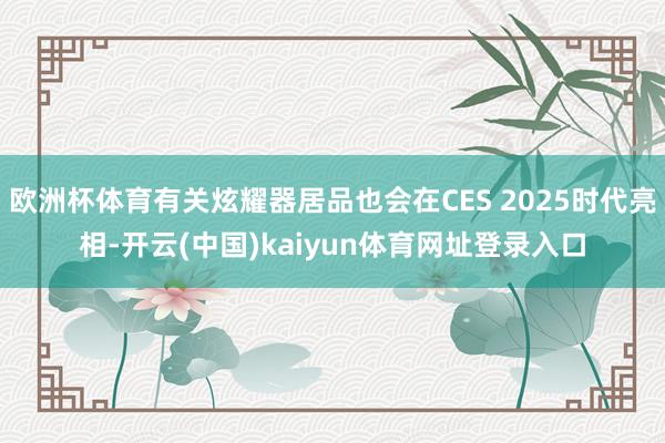 欧洲杯体育有关炫耀器居品也会在CES 2025时代亮相-开云(中国)kaiyun体育网址登录入口