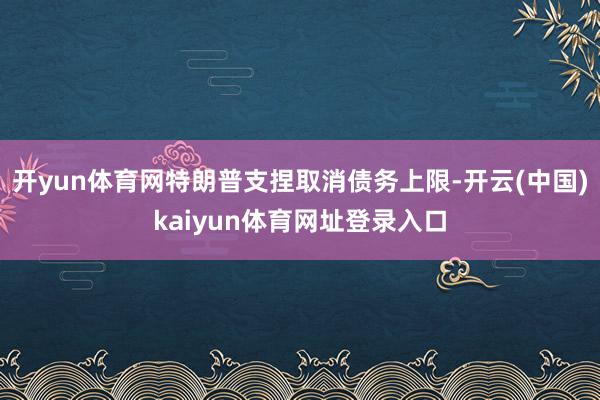 开yun体育网特朗普支捏取消债务上限-开云(中国)kaiyun体育网址登录入口