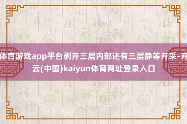 体育游戏app平台剥开三层内部还有三层静等开采-开云(中国)kaiyun体育网址登录入口