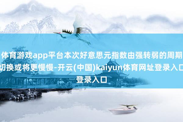 体育游戏app平台本次好意思元指数由强转弱的周期切换或将更慢慢-开云(中国)kaiyun体育网址登录入口