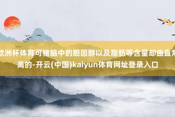 欧洲杯体育可猪脑中的胆固醇以及脂肪等含量却曲直常高的-开云(中国)kaiyun体育网址登录入口