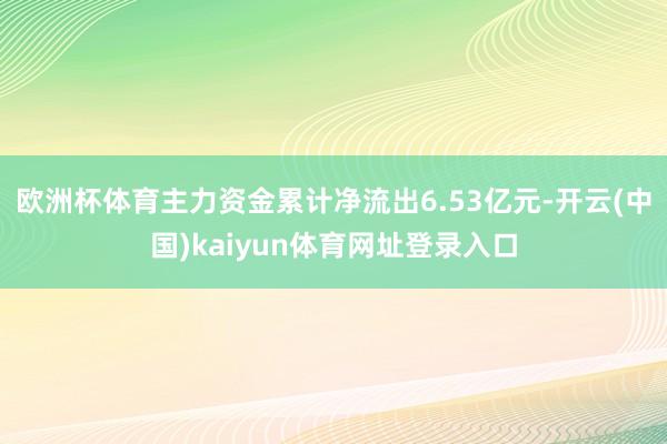欧洲杯体育主力资金累计净流出6.53亿元-开云(中国)kaiyun体育网址登录入口