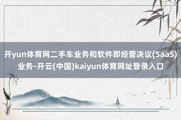 开yun体育网二手车业务和软件即经管决议(SaaS)业务-开云(中国)kaiyun体育网址登录入口