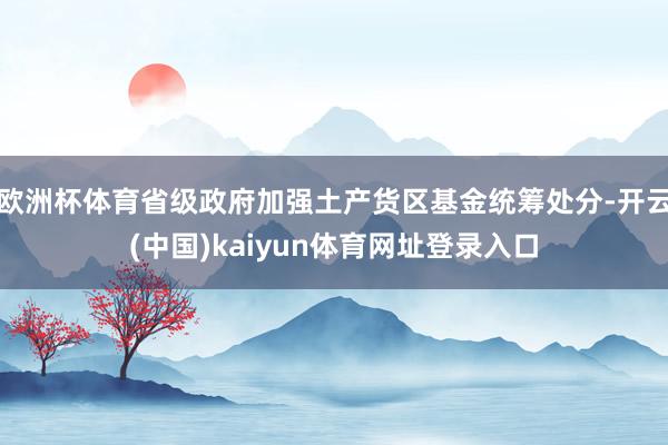 欧洲杯体育省级政府加强土产货区基金统筹处分-开云(中国)kaiyun体育网址登录入口