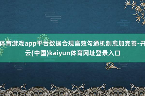 体育游戏app平台数据合规高效勾通机制愈加完善-开云(中国)kaiyun体育网址登录入口
