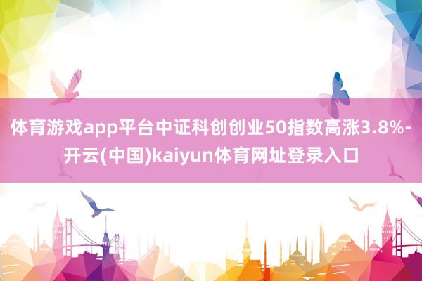 体育游戏app平台中证科创创业50指数高涨3.8%-开云(中国)kaiyun体育网址登录入口
