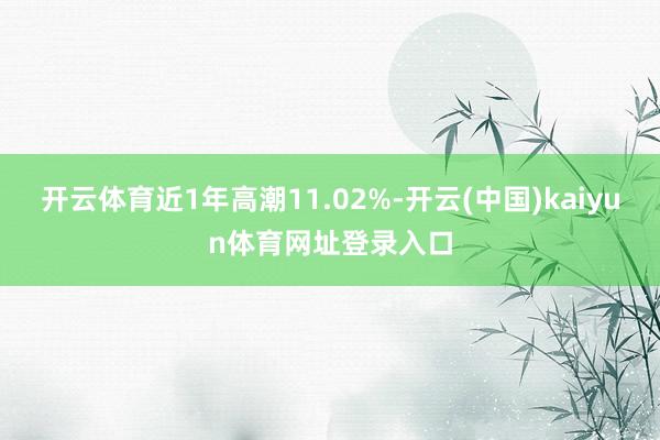 开云体育近1年高潮11.02%-开云(中国)kaiyun体育网址登录入口