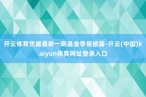 开云体育凭据最新一期基金季报披露-开云(中国)kaiyun体育网址登录入口