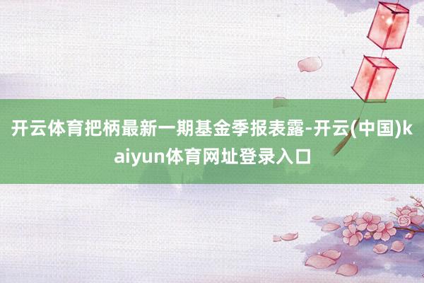 开云体育把柄最新一期基金季报表露-开云(中国)kaiyun体育网址登录入口