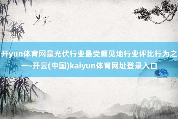 开yun体育网是光伏行业最受瞩见地行业评比行为之一-开云(中国)kaiyun体育网址登录入口